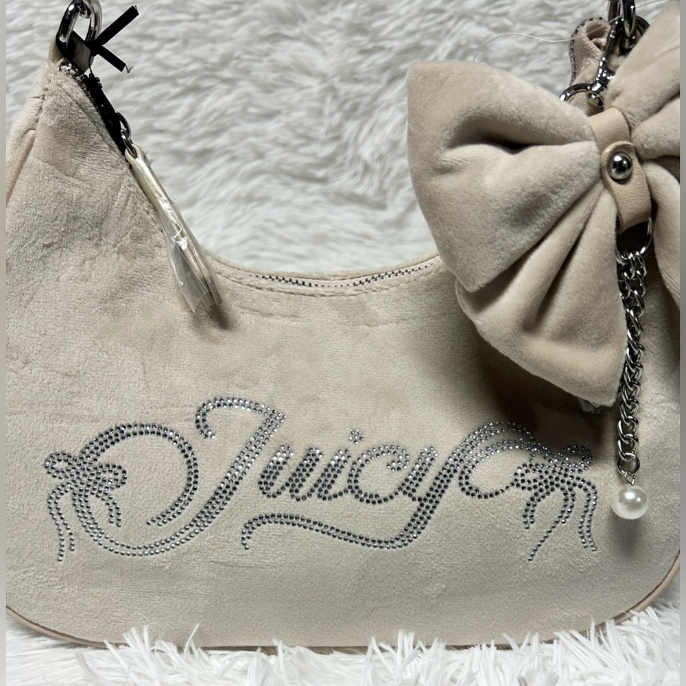 Juicy Couture Rhinestone Logo Bow Shoulder Bag – NWT